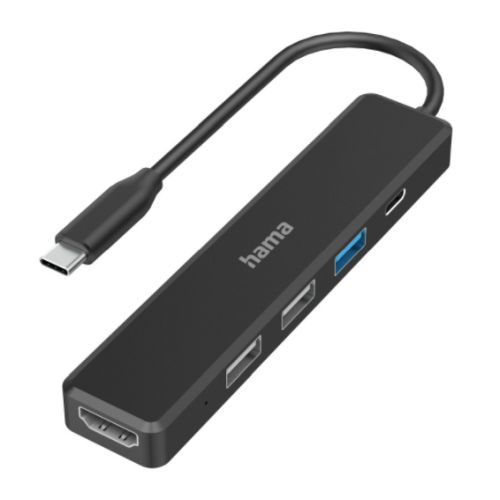Hama 5-Port USB-C Hub - 4K HDMI, 3x USB-A, 60W PD Charging Hama 5-Port USB-C Hub - 4K HDMI, 3x USB-A, 60W PD Charging